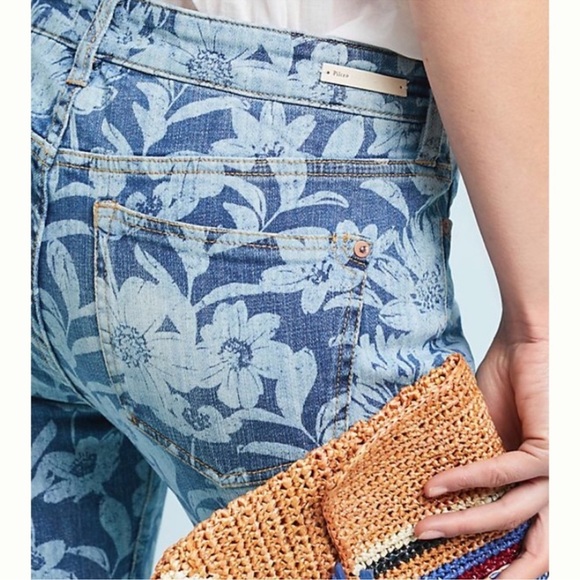 Pilcro Floral-Printed Slim Boyfriend Jeans boho fairy whimsical - Picture 9 of 16